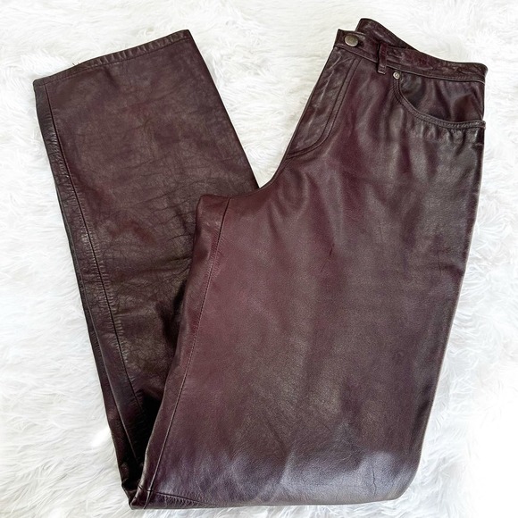Nine West Leather Pants Size 6 - Picture 1 of 10